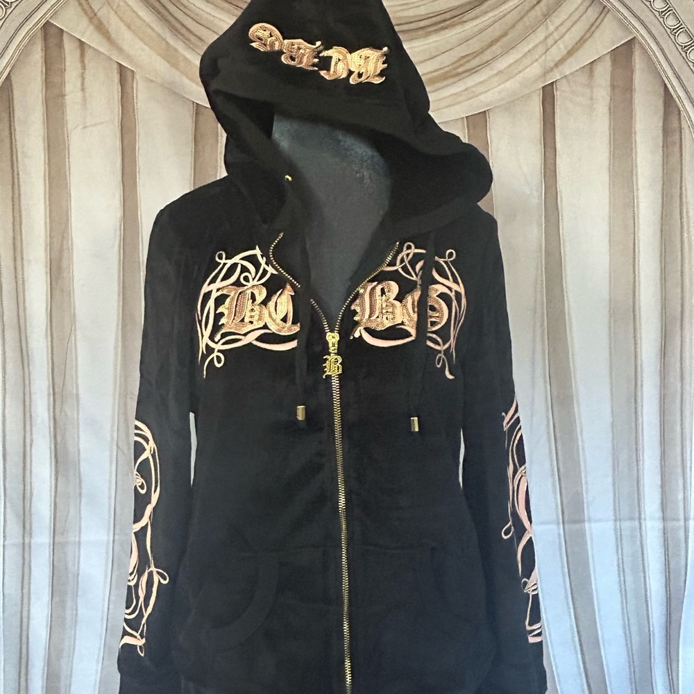 BCBG MAXAZRIA black & peach jogger 80% cotton 20% polyester